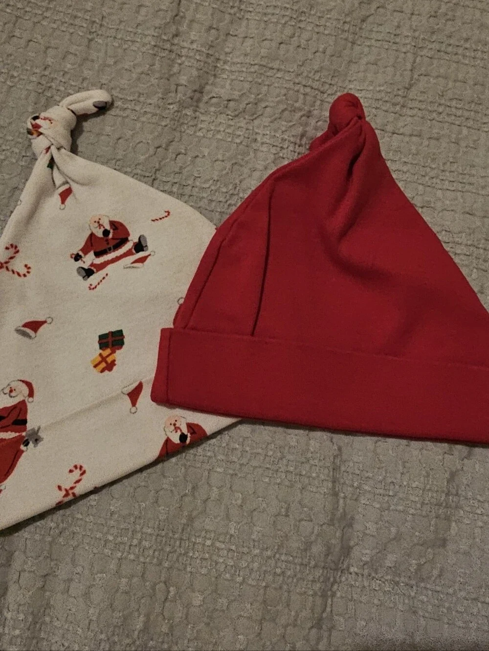 Holiday Santa-Print White and Red Footed One-Piece